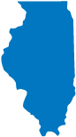 Illinois map silhouette