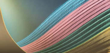 close up of colored paper edges